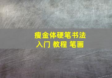 瘦金体硬笔书法入门 教程 笔画